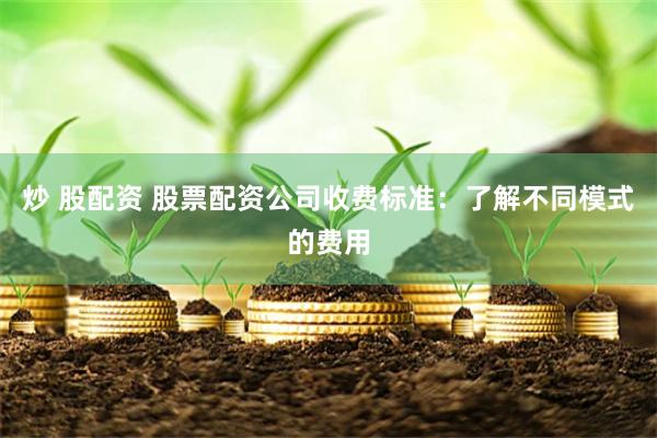 炒 股配资 股票配资公司收费标准：了解不同模式的费用